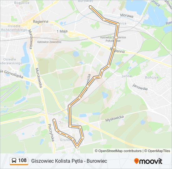 108 bus Line Map