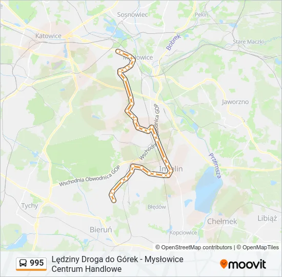 Автобус 995: карта маршрута
