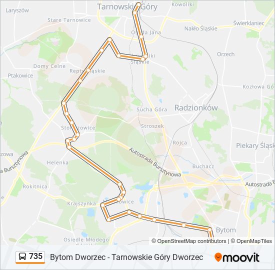 735 bus Line Map