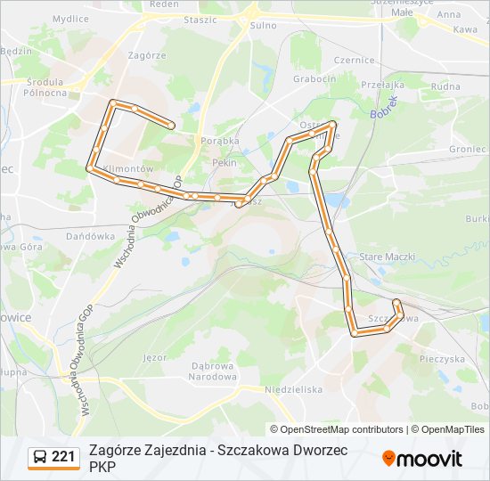 221 bus Line Map