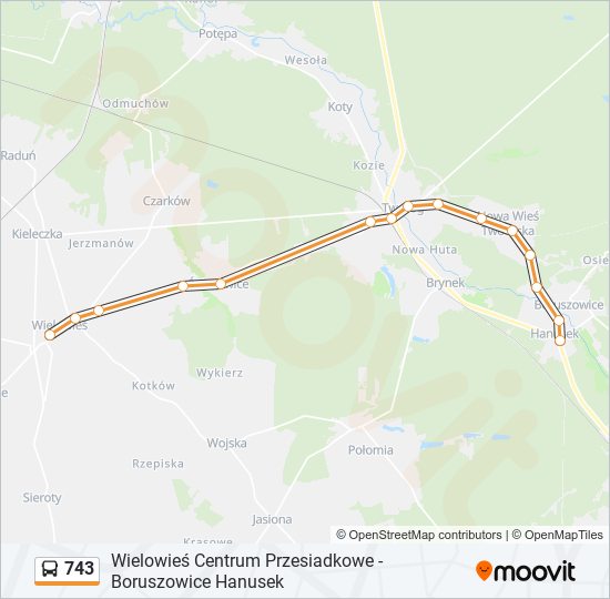 743 bus Line Map