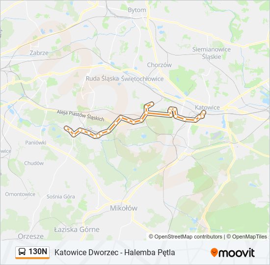 130N bus Line Map