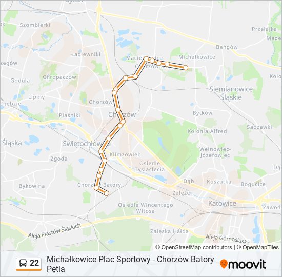 22 bus Line Map