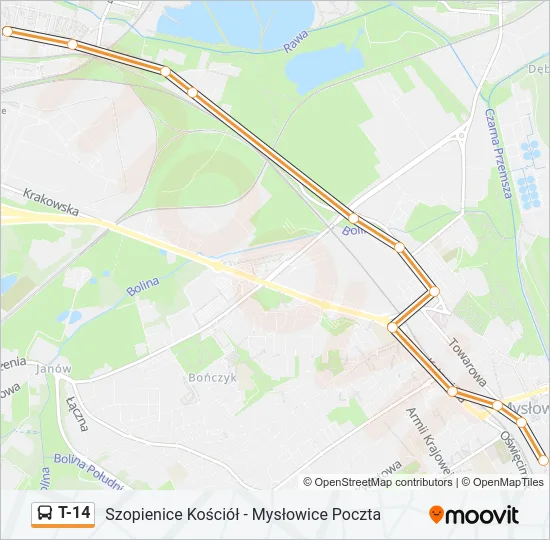 T-14 Bus Line Map