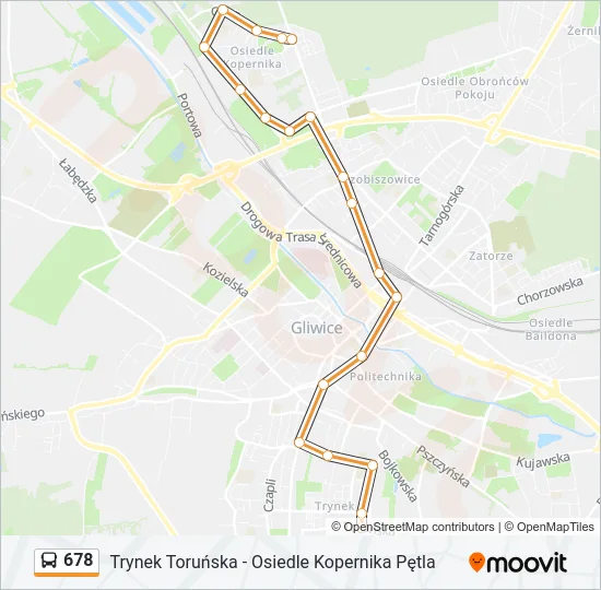 Автобус 678: карта маршрута