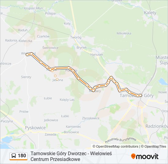 180 bus Line Map