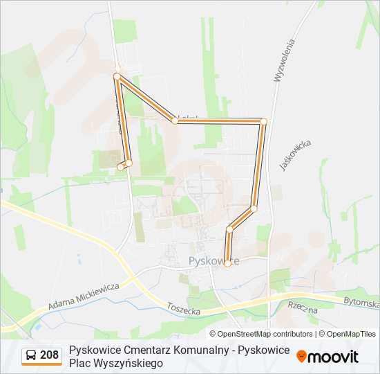 208 bus Line Map