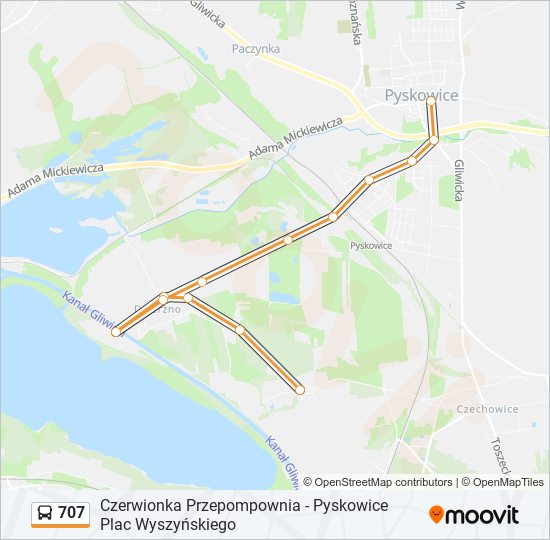 707 bus Line Map