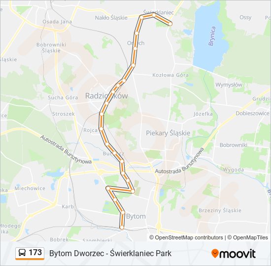 173 bus Line Map