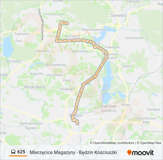 Автобус 625: карта маршрута