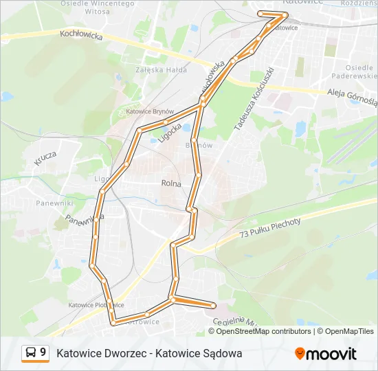 Автобус 9: карта маршрута