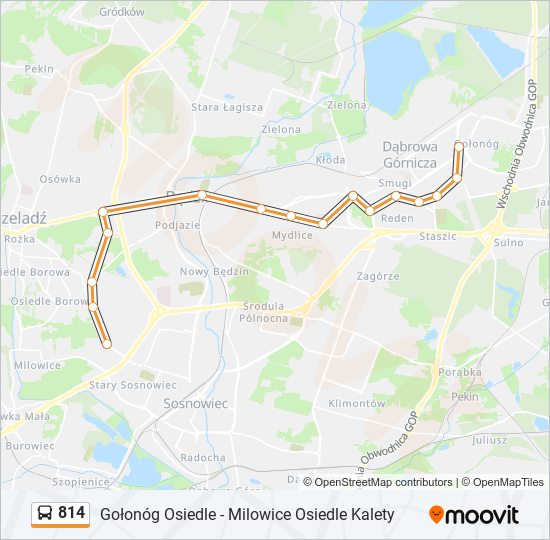 814 bus Line Map