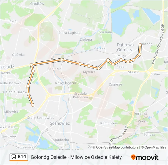 814 Bus Line Map