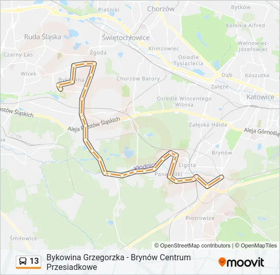 13 Bus Line Map