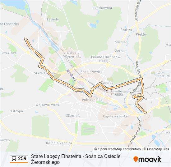 259 bus Line Map