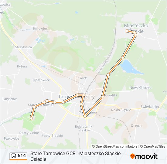 614 bus Line Map