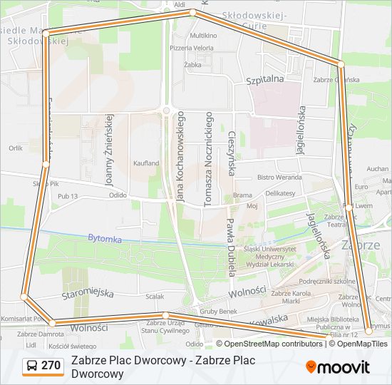 270 bus Line Map