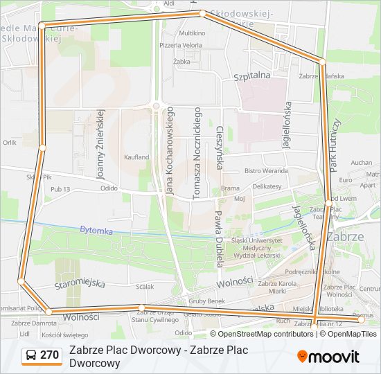 270 bus Line Map