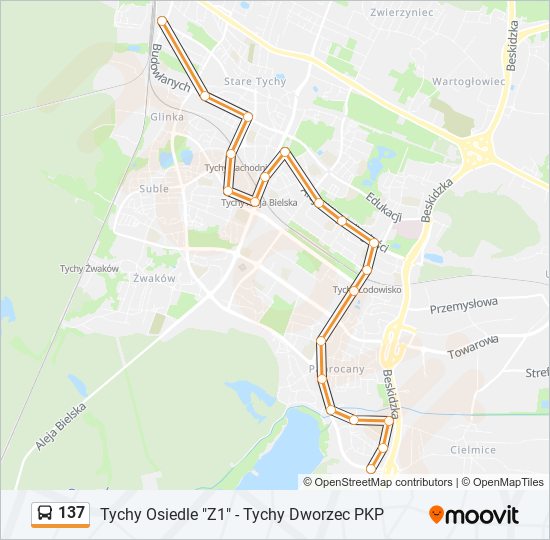 137 bus Line Map