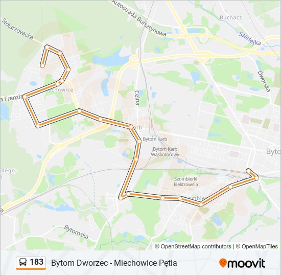 183 bus Line Map