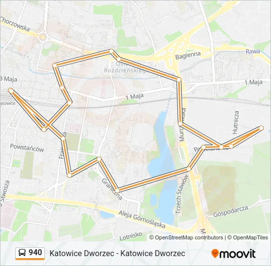 Автобус 940: карта маршрута