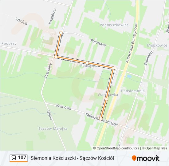 107 bus Line Map