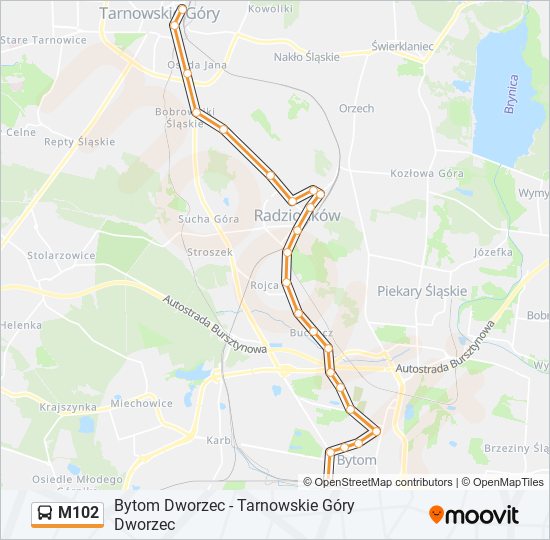 M102 bus Line Map