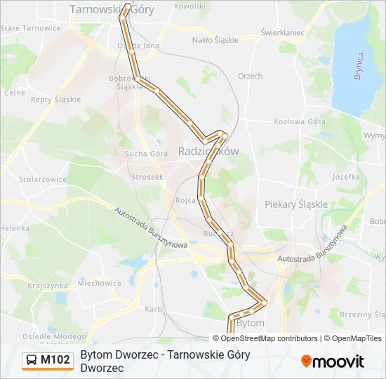 M102 Bus Line Map