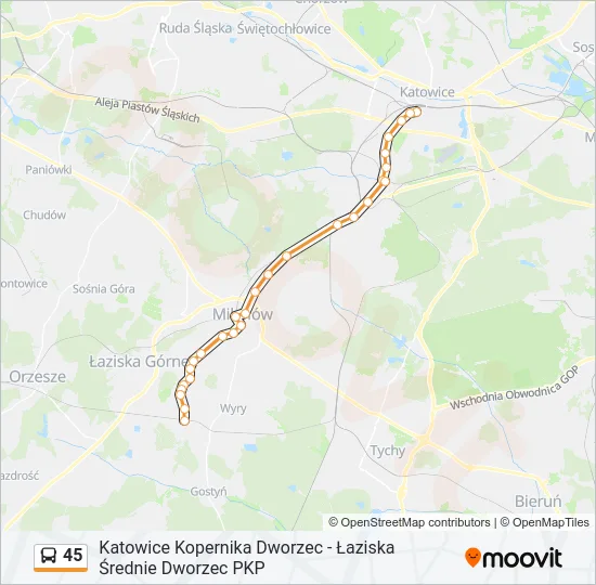 Автобус 45: карта маршрута
