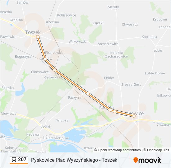 207 bus Line Map