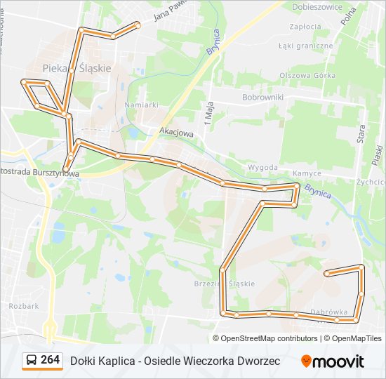 264 bus Line Map