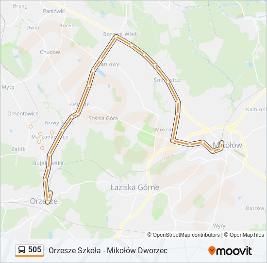 505 bus Line Map