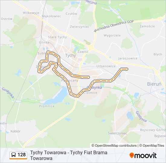 128 bus Line Map