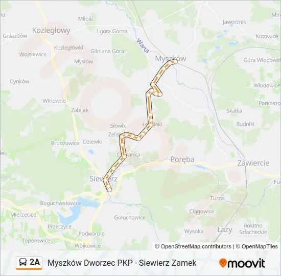 Автобус 2A: карта маршрута