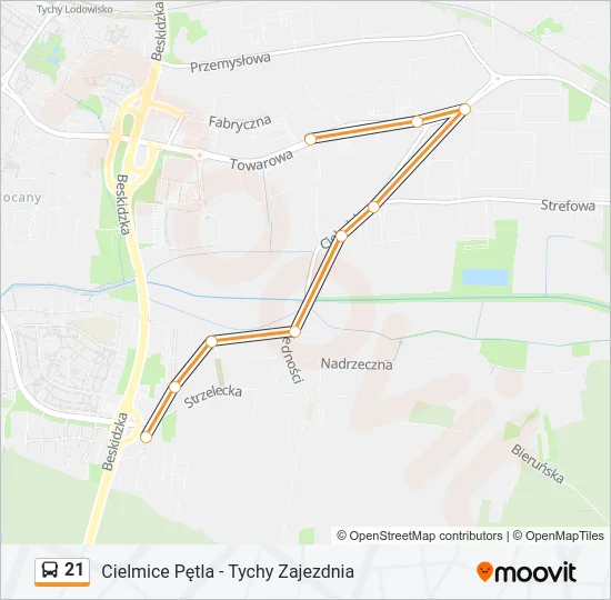 Автобус 21: карта маршрута