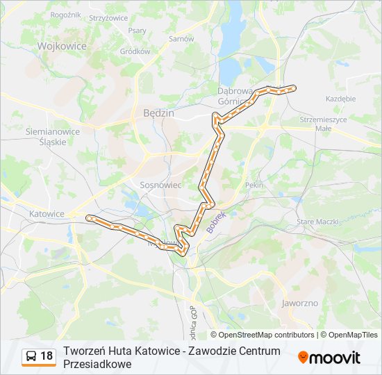 18 bus Line Map