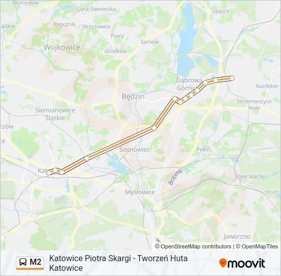 Автобус M2: карта маршрута