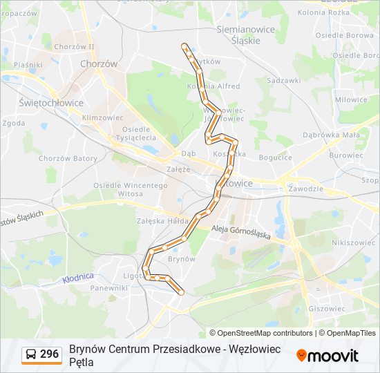 296 bus Line Map