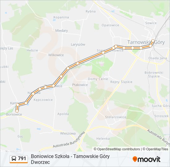 791 bus Line Map