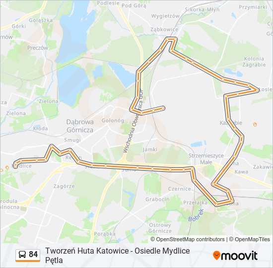 84 bus Line Map