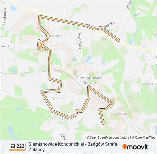 222 bus Line Map