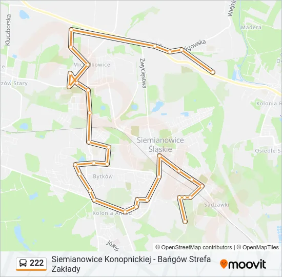 Автобус 222: карта маршрута