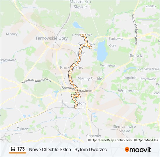 173 bus Line Map