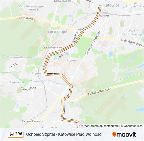 296 bus Line Map