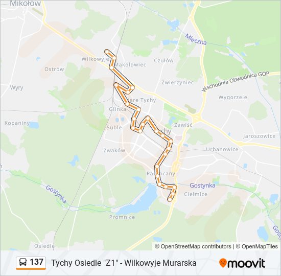 137 bus Line Map