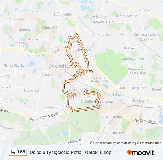 165 bus Line Map