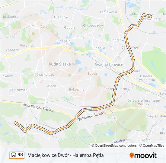 98 bus Line Map