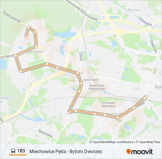 183 bus Line Map