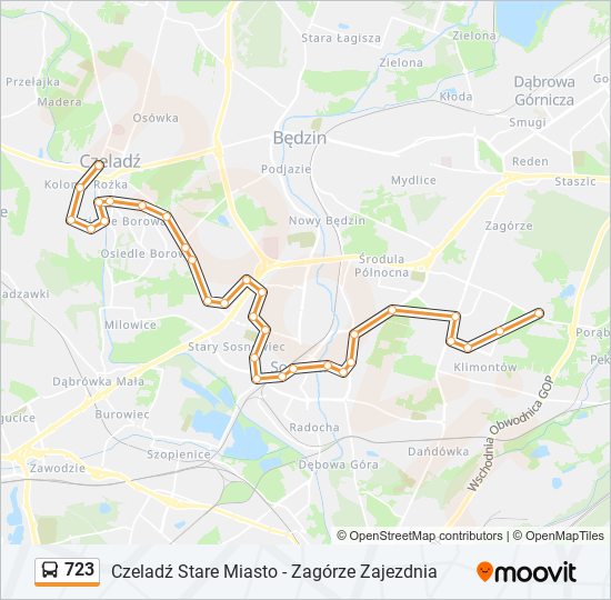 723 bus Line Map