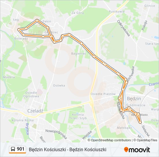 901 bus Line Map